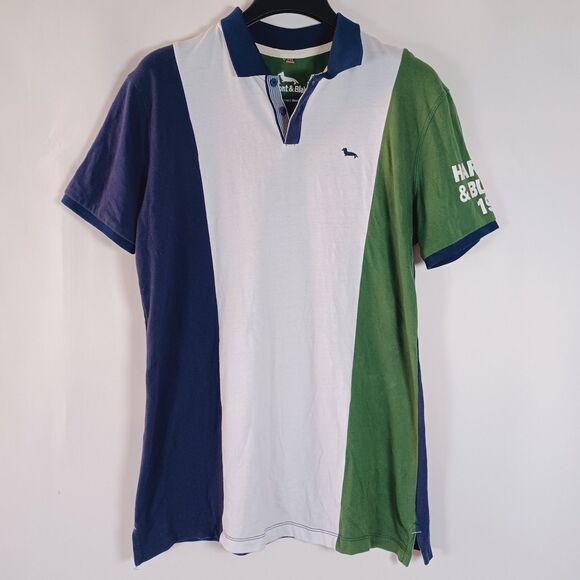 Harmont & Blaine Polo Shirt XXL Golf Spell Out 90's Preppy Casual Dachsund Italy - Picture 2 of 9
